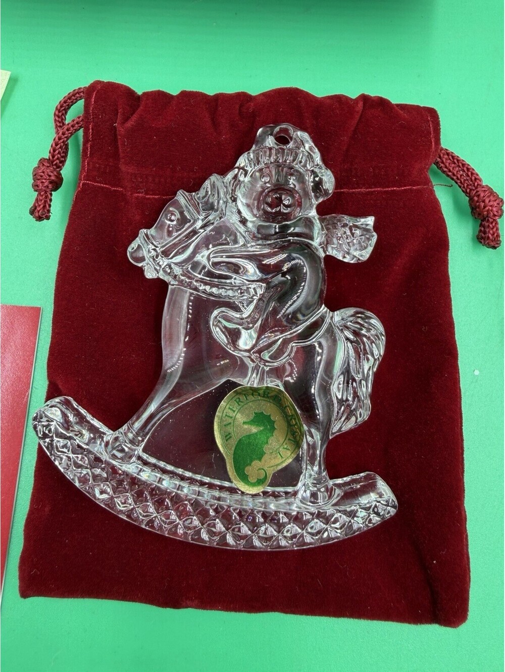 NIB 2015 Waterford Crystal Christmas Wonders Ornament Boy On Sleigh w/ Box